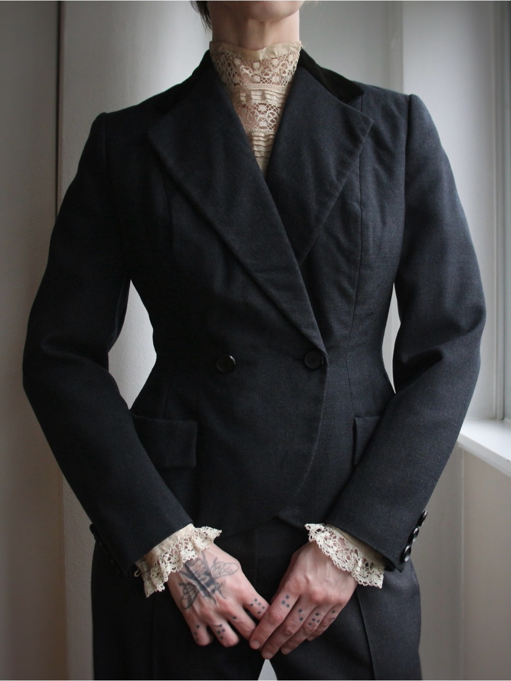 1950's Crayson Model Charcoal Wool Blazer Jacket